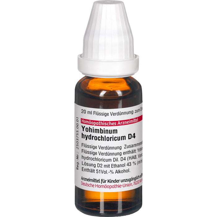 Yohimbinum hydrochloricum D4 DHU Dilution, 20 ml Lösung