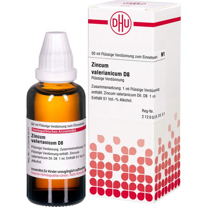 Zincum valerianicum D8 DHU Dilution, 50 ml Lösung