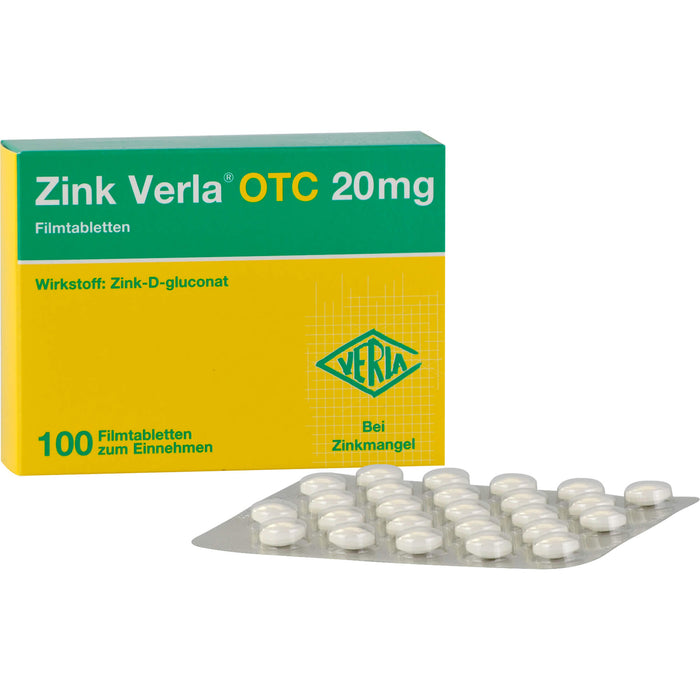 Zink Verla OTC 20 mg Filmtabletten, 100 St. Tabletten