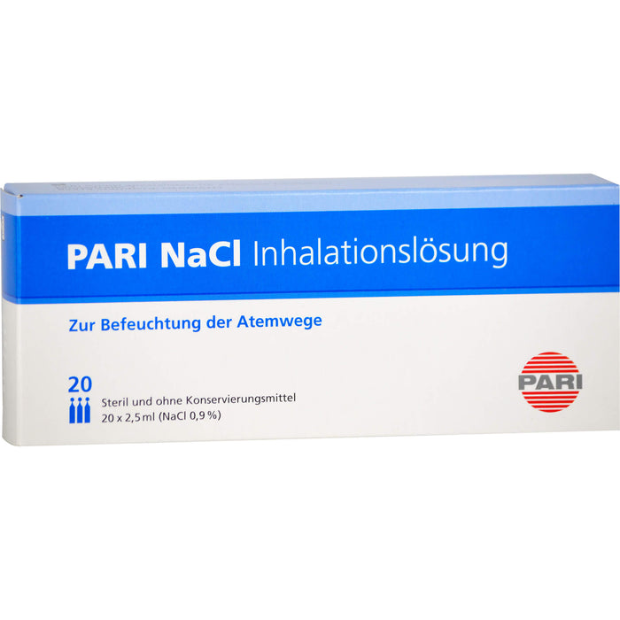 PARI NaCl Inhalationslösung zur Befeuchtung der Atemwege, 50 ml Lösung