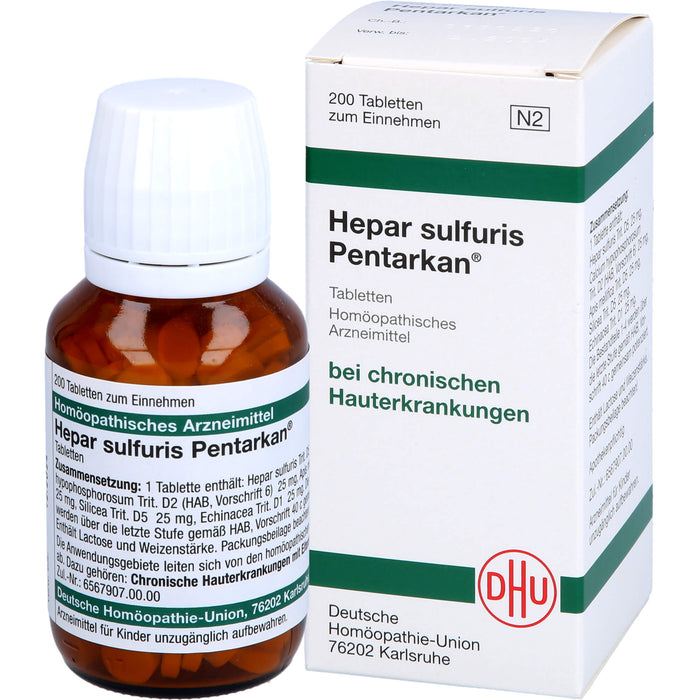 DHU Hepar sulfuris Pentarkan Tabletten bei chronischen Hauterkrankungen, 200 St. Tabletten