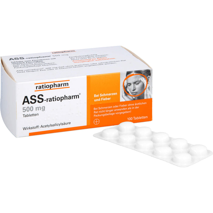 ASS-ratiopharm 500 mg Tabletten, 100 pcs. Tablets