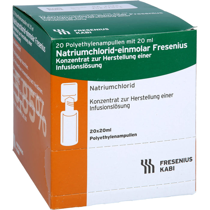 Natriumchlorid-einmolar Fresenius, Konzentrat zur Herstellung einer Infusionslösung, 20X20 ml IFK