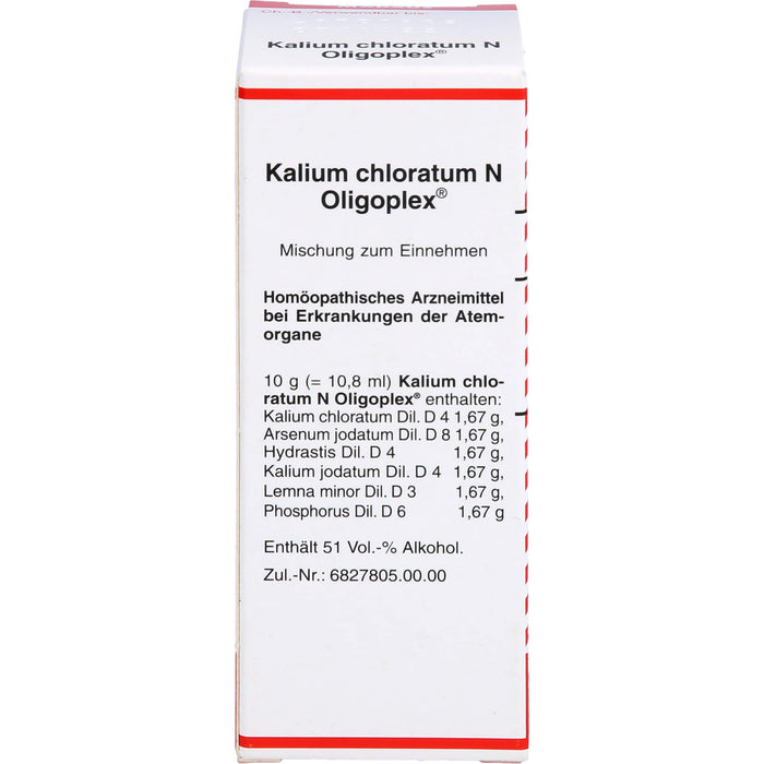 Kalium chloratum N Oligoplex Mischung bei Erkrankungen der Atemorgane, 50 ml Lösung