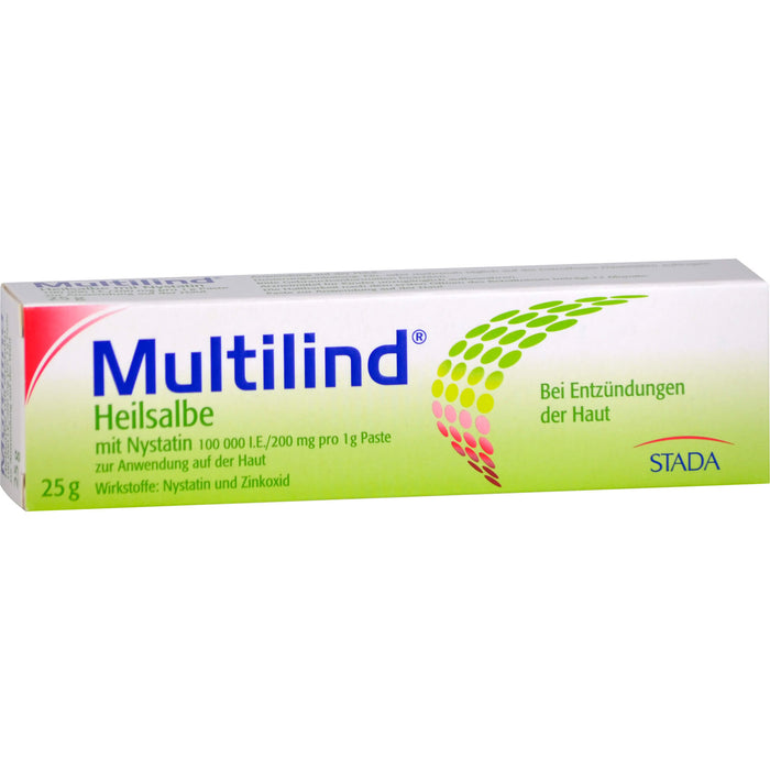 Multilind Heilsalbe mit Nystatin bei Entzündungen der Haut, 25 g Creme