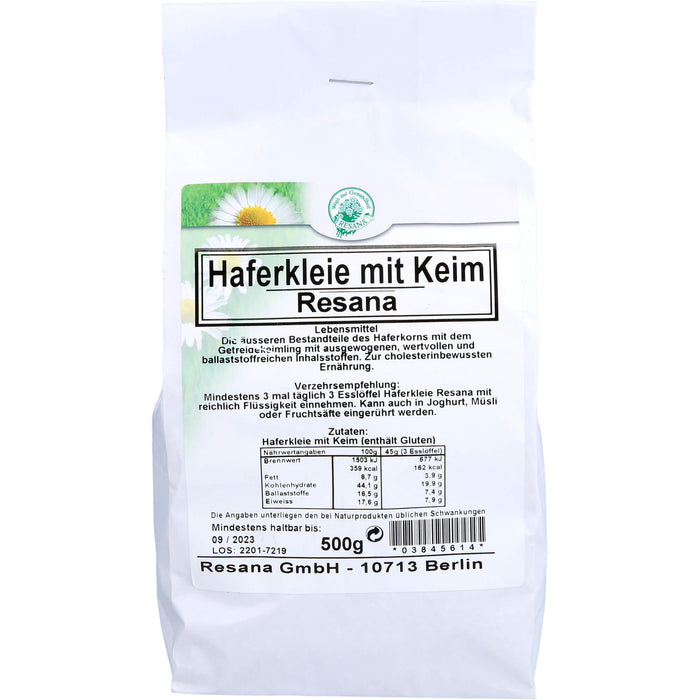 Resana Haferkleie mit Keim Pulver, 500 g Pulver