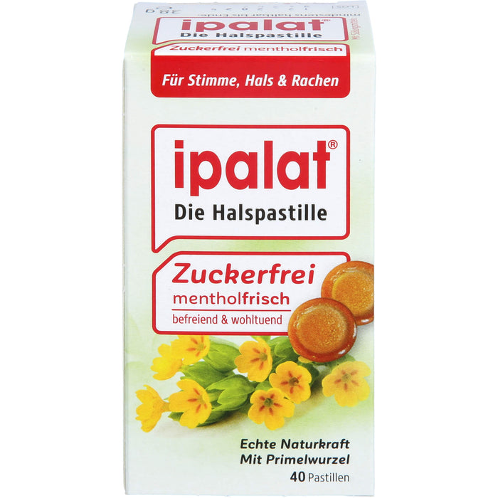 ipalat Halspastillen zuckerfrei, 40 St. Pastillen