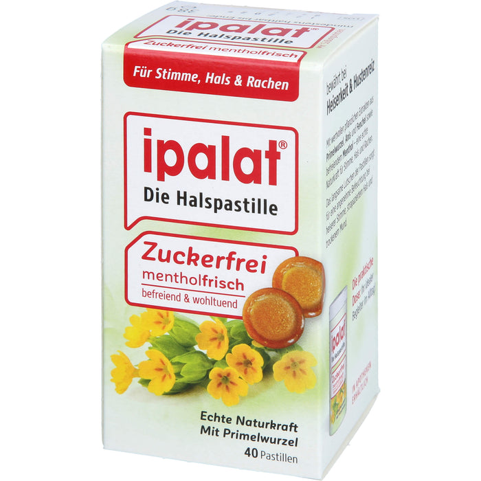 ipalat Halspastillen zuckerfrei, 40 St. Pastillen