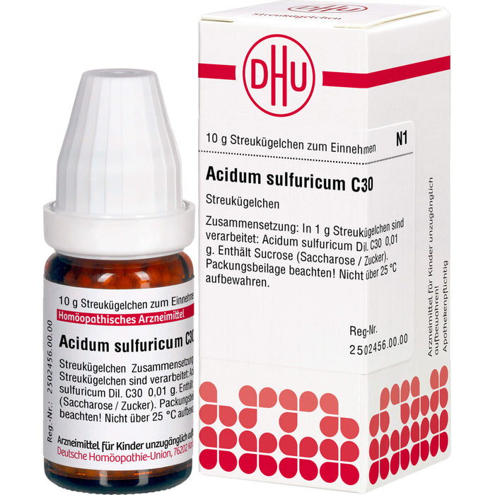DHU Acidum sulfuricum C30 Streukügelchen, 10 g Globuli