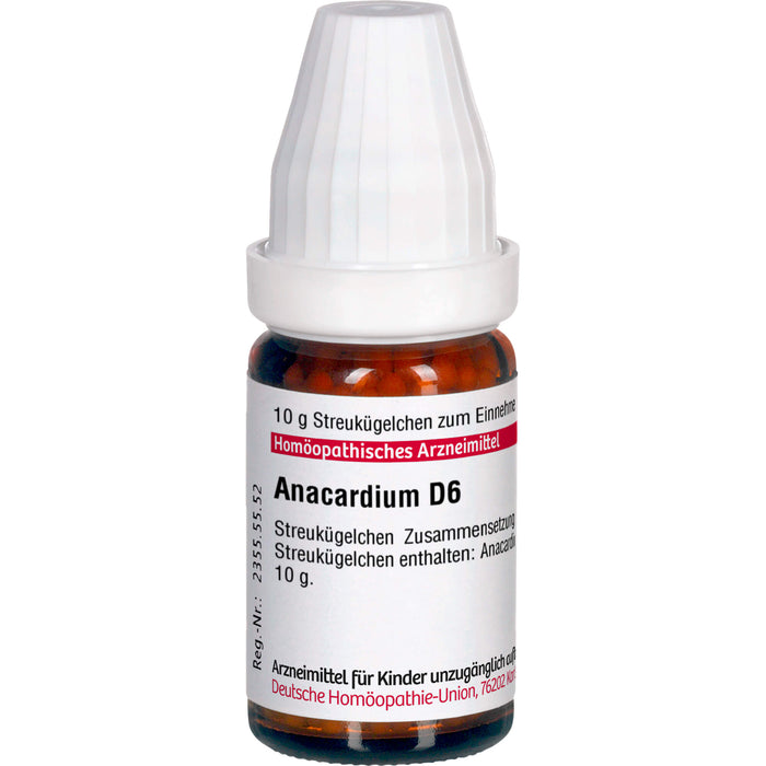 DHU Anacardium D6 Streukügelchen, 10 g Globuli