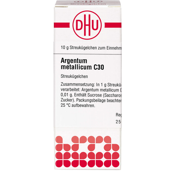 DHU Argentum metallicum C30 Streukügelchen, 10 g Globuli
