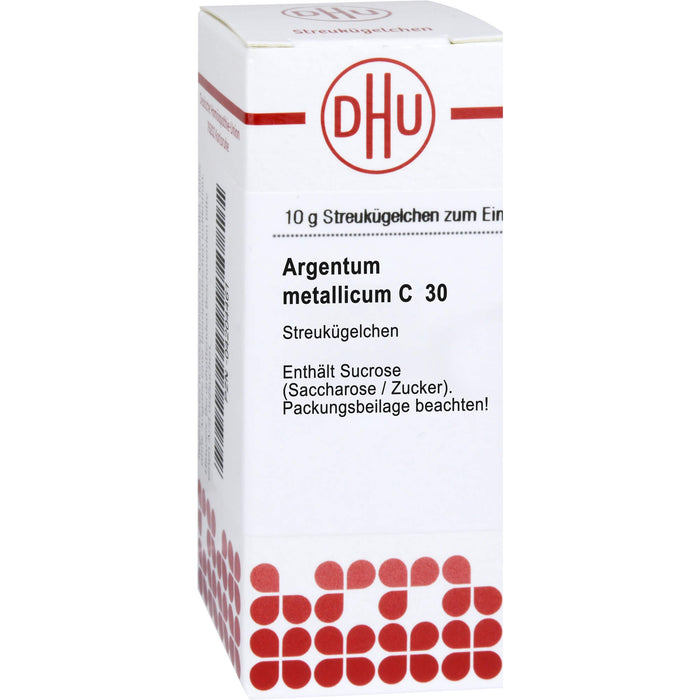 DHU Argentum metallicum C30 Streukügelchen, 10 g Globuli