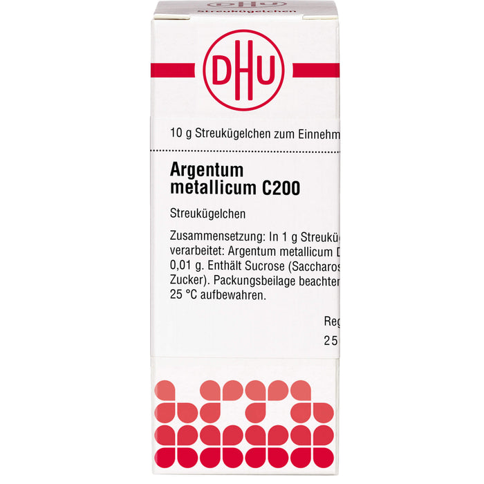 DHU Argentum metallicum C200 Streukügelchen, 10 g Globuli