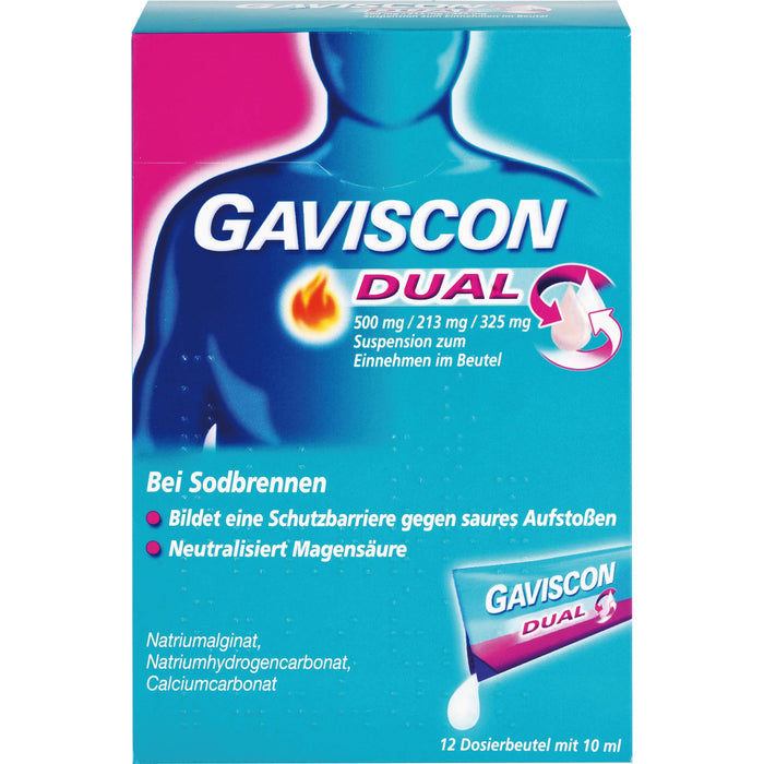 GAVSICON Dual Suspension bei Sodbrennen, 12 St. Beutel