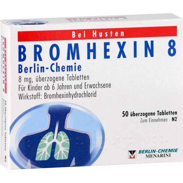 BERLIN-CHEMIE BROMHEXIN 8 Tabletten bei Husten, 50 pcs. Tablets