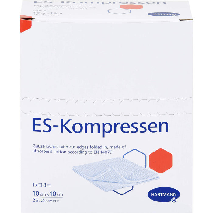 ES-Kompresse steril 10 x 10 cm 8f CPC, 50 St. Kompressen