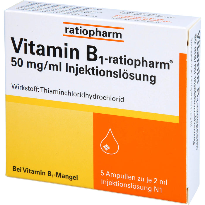 Vitamin B1-ratiopharm 50 mg/ml Injektionslösung, 5 St. Ampullen