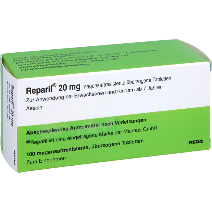 Reparil Dragees kohlpharma, 20 mg, magensaftresistente, überzogene Tablette, 100 St. Tabletten