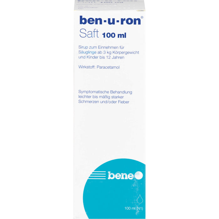 ben-u-ron Saft bei Schmerzen und Fieber, 100 ml Solution