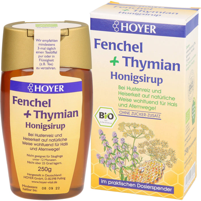 HOYER Fenchel+Thymian Honigsirup, 250 g Lösung