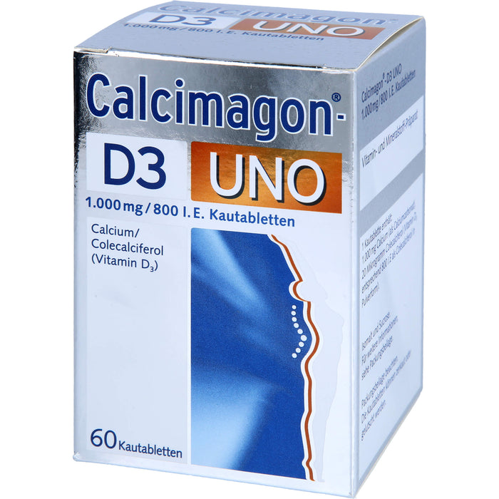 Calcimagon D3 UNO 1000 mg / 800 I.E. Kautabletten, 60 St. Tabletten