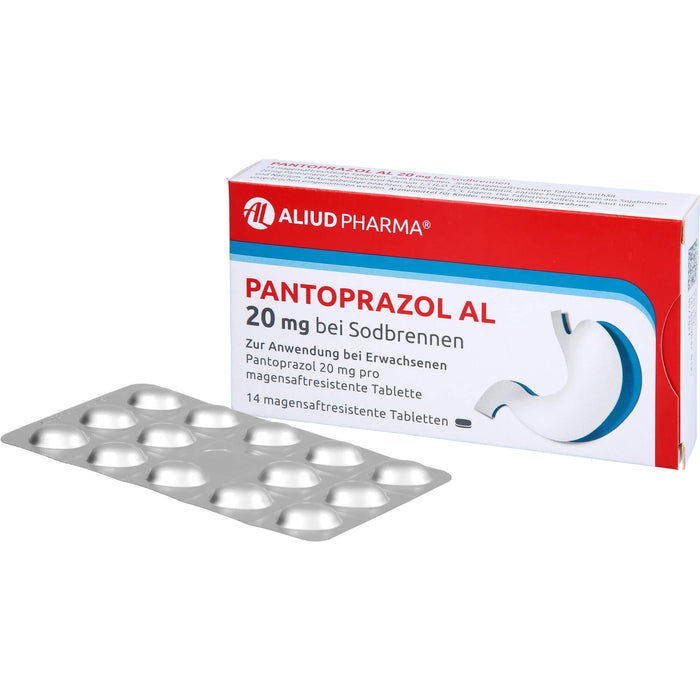 Pantoprazol AL 20 mg Tabletten bei Sodbrennen, 14 St. Tabletten