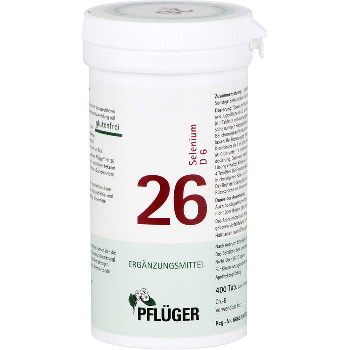 Biochemie Nr.26 Selenium D6 Pflüger Tbl., 400 St. Tabletten