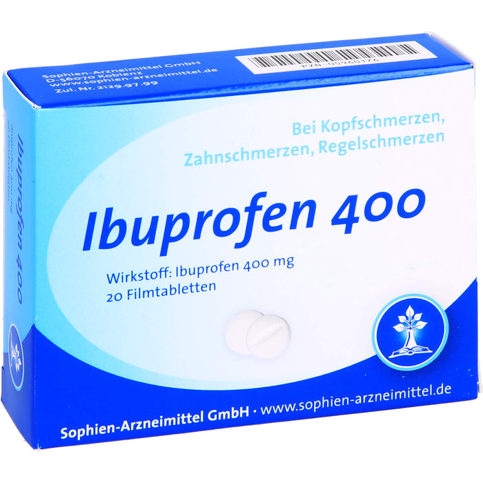 Ibuprofen Sophien 400 mg Filmtabletten, 20 St. Tabletten