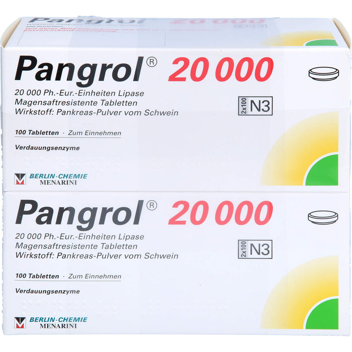 BERLIN-CHEMIE Pangrol 20000 Tabletten Verdauungsenzyme, 200 pcs. Tablets