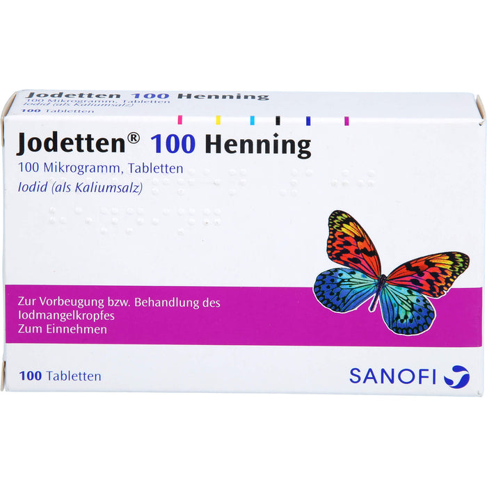 Jodetten 100 Henning Tabletten zur Vorbeugung und Behandlung des Jodmangelkropfes, 100 St. Tabletten