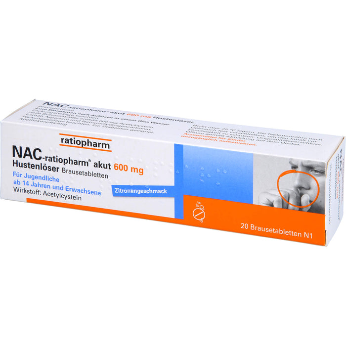 NAC-ratiopharm akut 600 mg Brausetabletten, 20 St. Tabletten