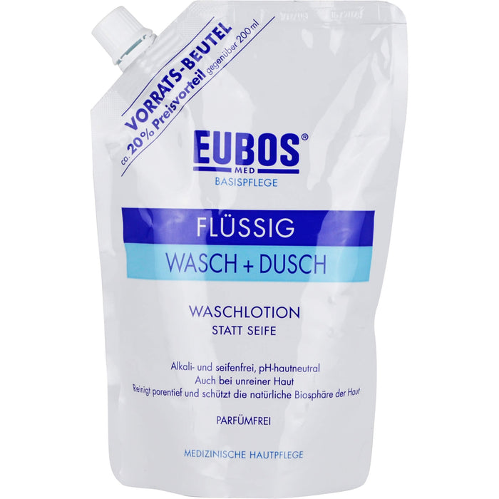 Eubos fluessig Blau Nachfuell Beutel, 400 ml Lösung