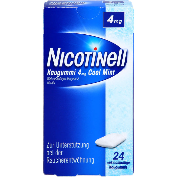 NICOTINell Kaugummi 4 mg Cool Mint, 24 St. Kaugummi