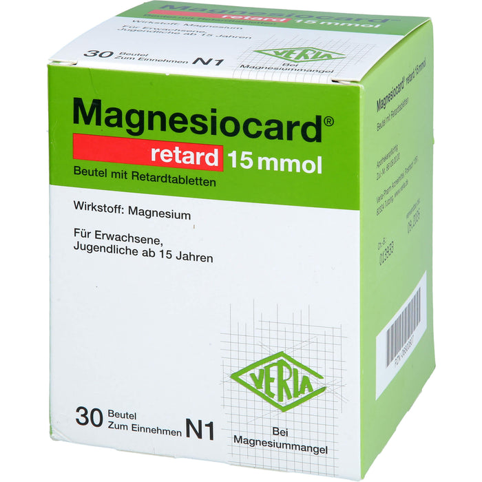 Magnesiocard retard 15 mmol Beutel mit Retardtabletten bei Magnesiummangel, 30 St. Beutel