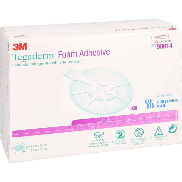 Tegaderm Foam Adhesive FK 6,9x7,6cm oval, 10 St VER