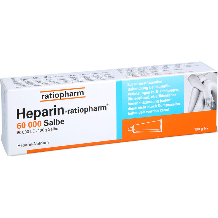 Heparin-ratiopharm 60 000 Salbe bei stumpfen Verletzungen, 100 g Salbe