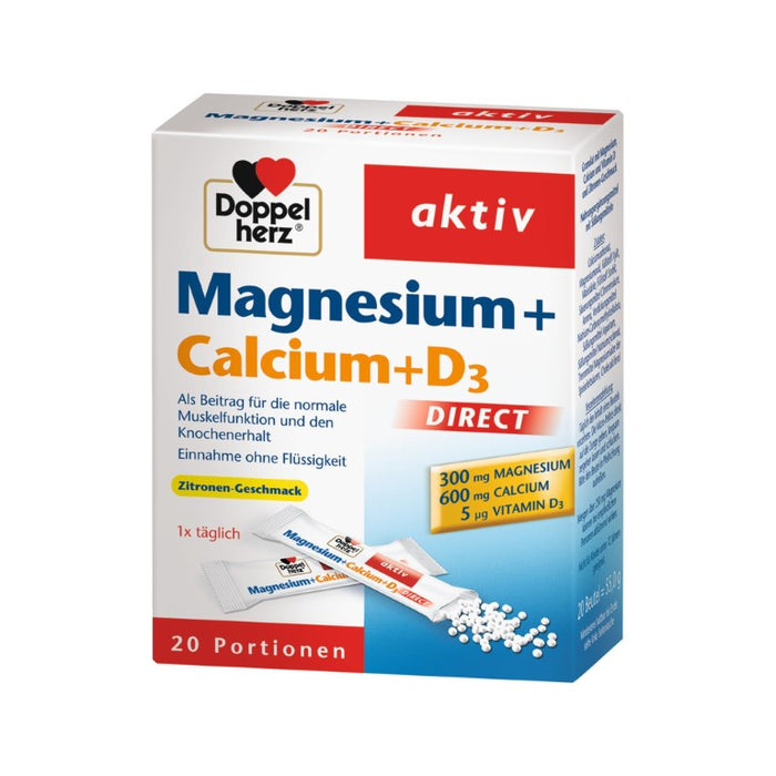 Doppelherz Magnesium + Calcium + D3 direct, 20 St PEL