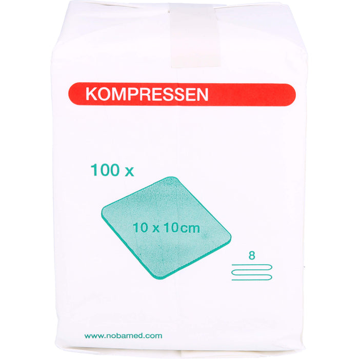 NOBAMED Mullkompressen 10 x 10 cm unsteril 8-fach, 100 St. Kompressen