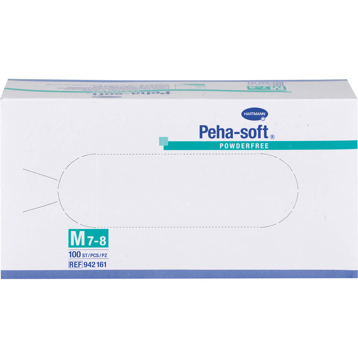 Peha-soft powderfree aus Latex Untersuchungshandschuhe Gr. M 7 - 8, 100 St. Handschuhe