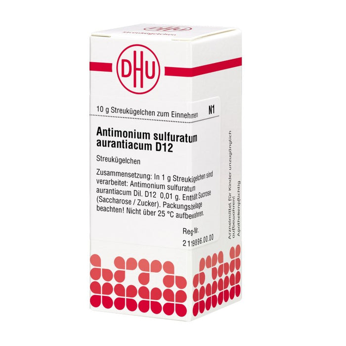 DHU Antimonium sulfuratum aurantiacum D12 Streukügelchen, 10 g Globuli