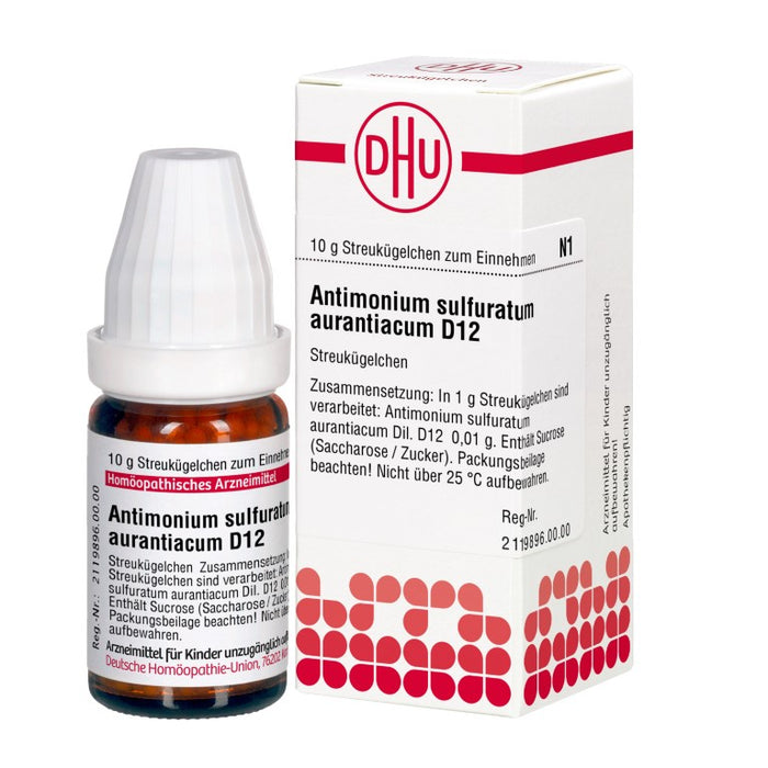 DHU Antimonium sulfuratum aurantiacum D12 Streukügelchen, 10 g Globuli