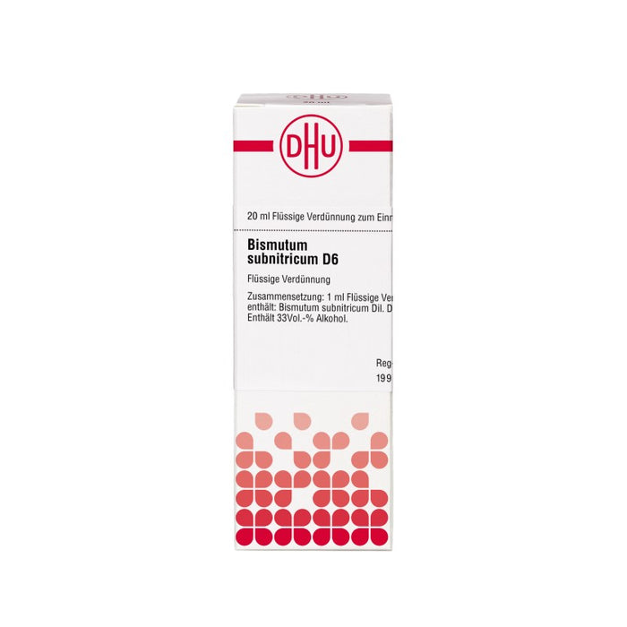 Bismutum subnitricum D6 DHU Dilution, 20 ml Lösung