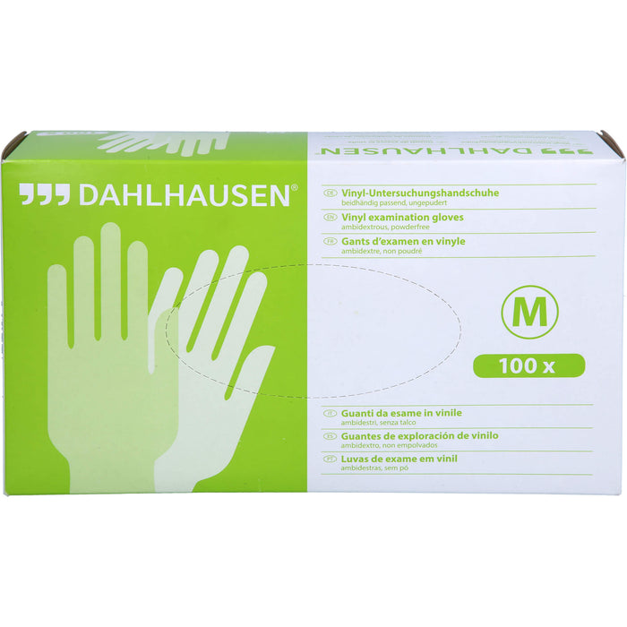 DAHLHAUSEN Vinyl Handschuhe Gr. M ungepudert, 100 St. Handschuhe