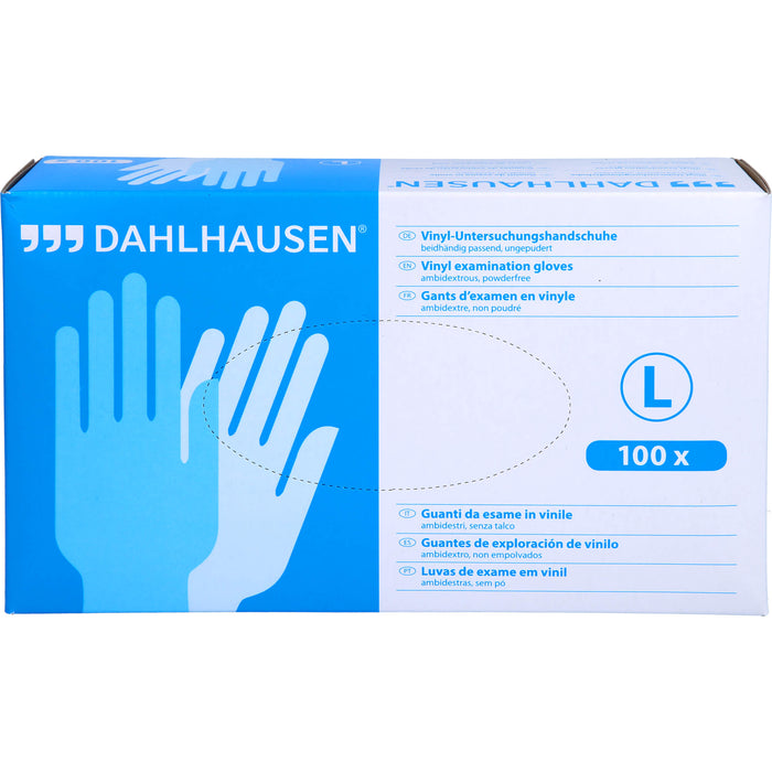 DAHLHAUSEN Vinyl-Handschuhe ungepudert Gr. L, 100 St. Handschuhe