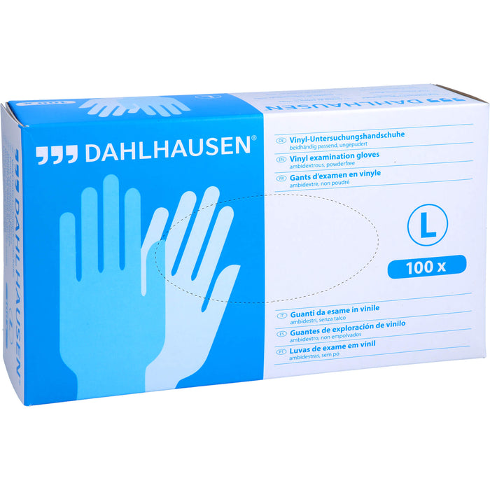 DAHLHAUSEN Vinyl-Handschuhe ungepudert Gr. L, 100 St. Handschuhe