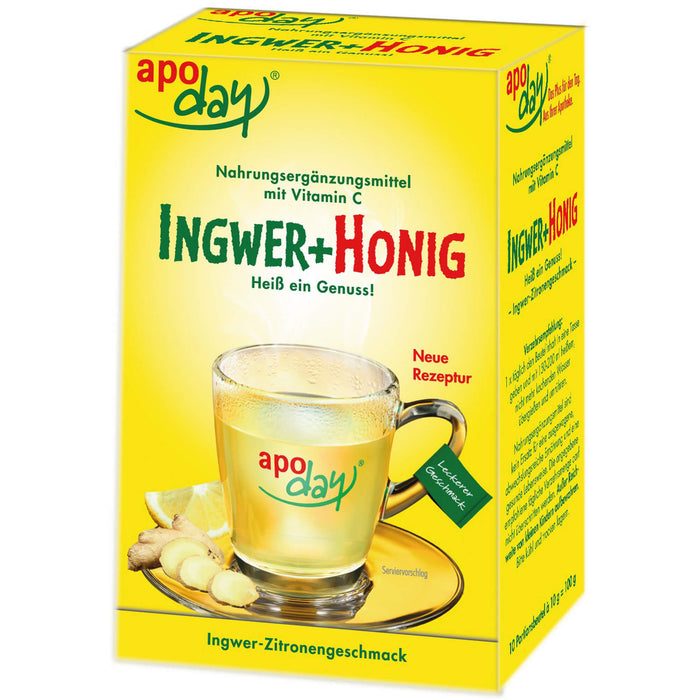 apoday Ingwer + Honig Pulver Beutel, 10 pcs. Sachets