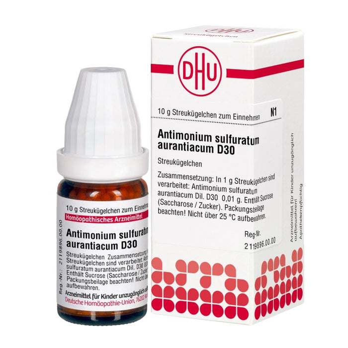 DHU Antimonium sulfuratum aurantiacum D30 Streukügelchen, 10 g Globuli