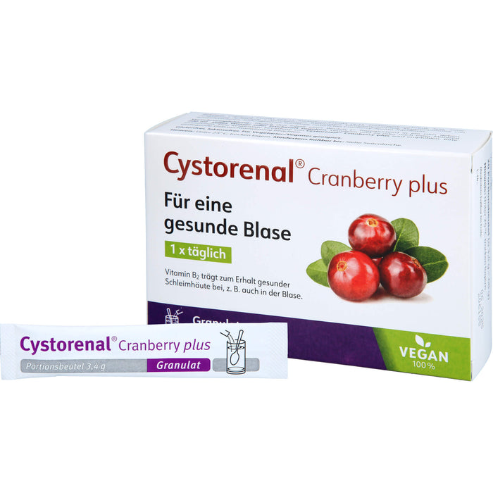 QUIRIS Cystorenal Cranberry plus Pulver für eine gesunde und starke Blase, mit Kürbiskernextrakt, Vitamin B2 und C, 20 St. Beutel