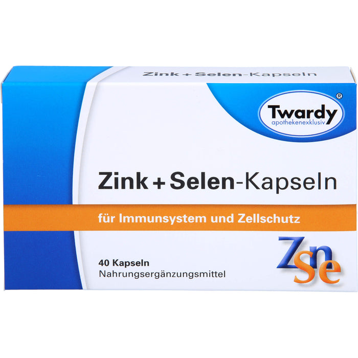 Twardy Zink + Selen-Kapseln für Immunsystem und Zellschutz, 40 St. Kapseln