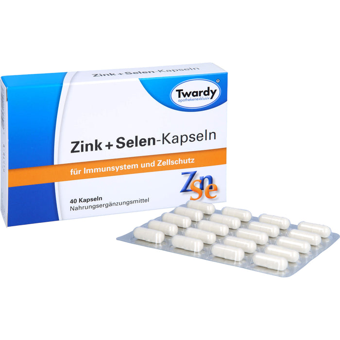 Twardy Zink + Selen-Kapseln für Immunsystem und Zellschutz, 40 St. Kapseln